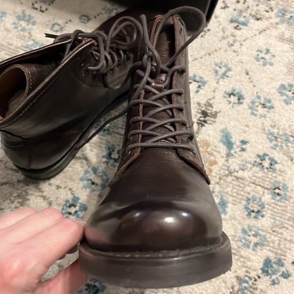 NWT Frye Veronica Combat Dark Brown Boots Size 7 - Picture 11 of 17